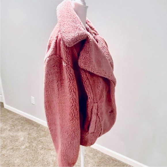 Free People Pink Sherpa Jacket - Picture 5 of 9